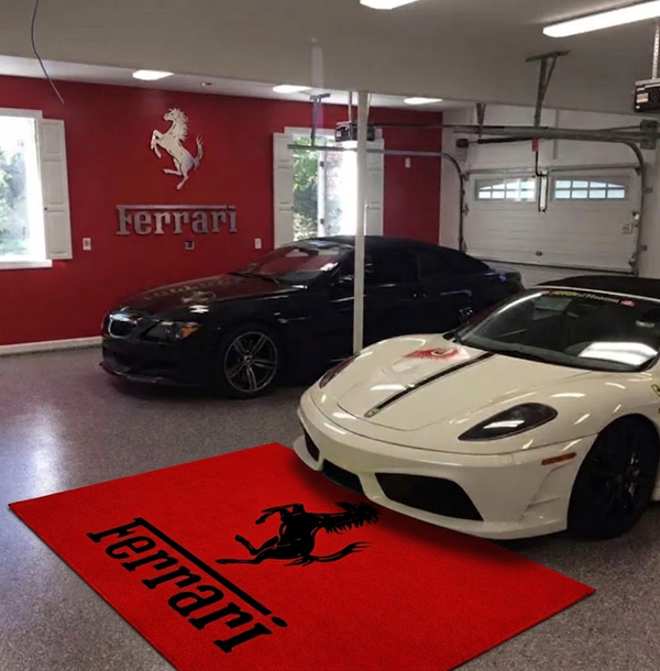 Ferrari Horse Luxury Logo Rug and Display Mat Garage, Home, Office, Showroom Floor Decor, 60x87 in / 150x220 cm