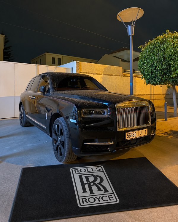 Rolls Royce Iron Luxury Logo Rug and Display Mat Garage, Home, Office, Showroom Floor Decor, 60x87 in / 150x220 cm