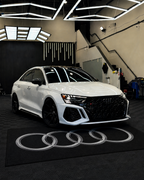 Audi Premium Luxury Logo Rug and Display Mat Garage, Home, Office, Showroom Floor Decor, 60x87 in / 150x220 cm