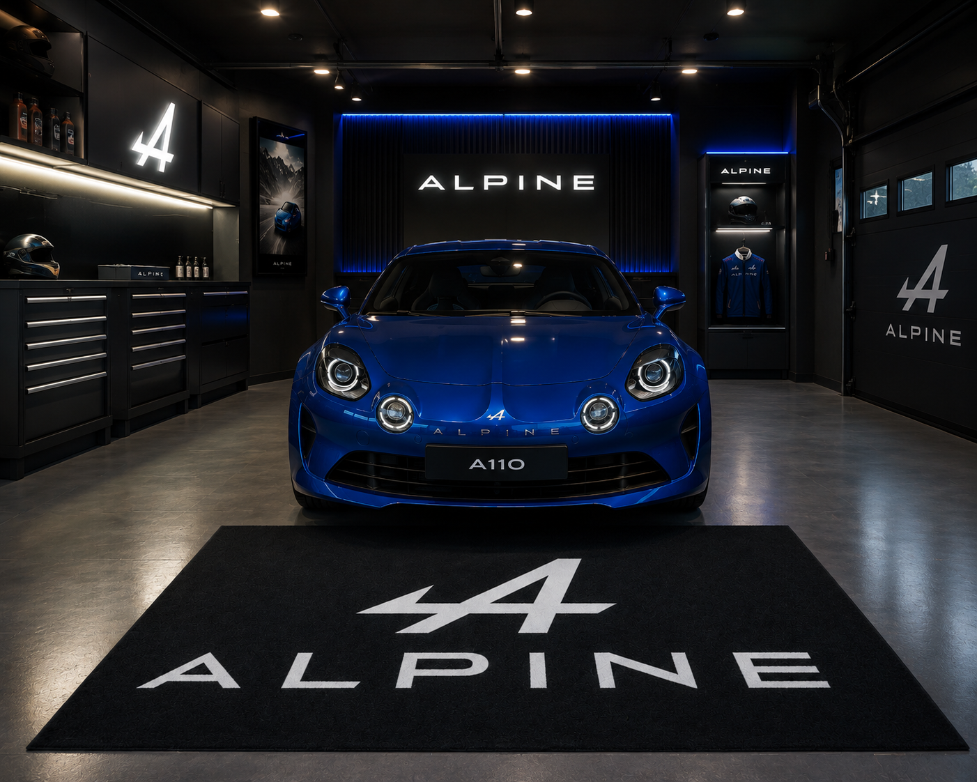 Alpine Premium Luxury Logo Rug and Display Mat Garage, Home, Office, Showroom Floor Decor, 60x87 in / 150x220 cm