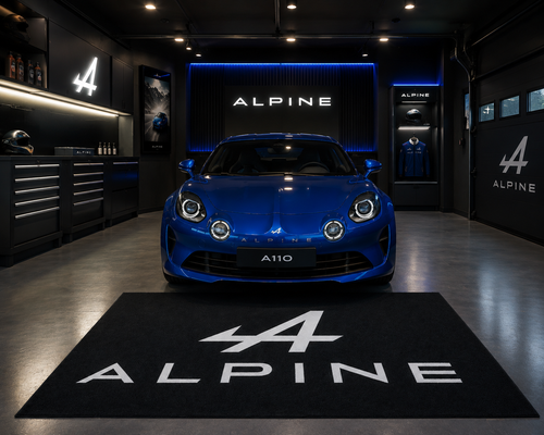 Alpine Premium Luxury Logo Rug and Display Mat Garage, Home, Office, Showroom Floor Decor, 60x87 in / 150x220 cm