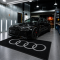 Audi Premium Luxury Logo Rug and Display Mat Garage, Home, Office, Showroom Floor Decor, 60x87 in / 150x220 cm