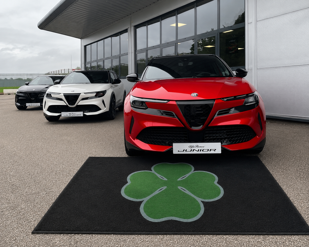 Alfa Romeo Clover Premium Luxury Logo Rug and Display Mat Garage, Home, Office, Showroom Floor Decor, 60x87 in / 150x220 cm