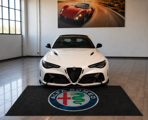 Alfa Romeo Premium Luxury Logo Rug and Display Mat Garage, Home, Office, Showroom Floor Decor, 60x87 in / 150x220 cm