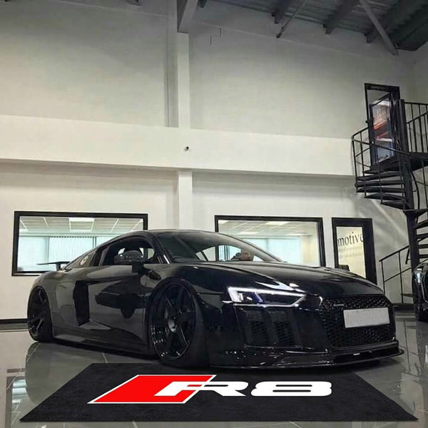 Audi R8 Premium Luxury Logo Rug and Display Mat Garage, Home, Office, Showroom Floor Decor, 60x87 in / 150x220 cm