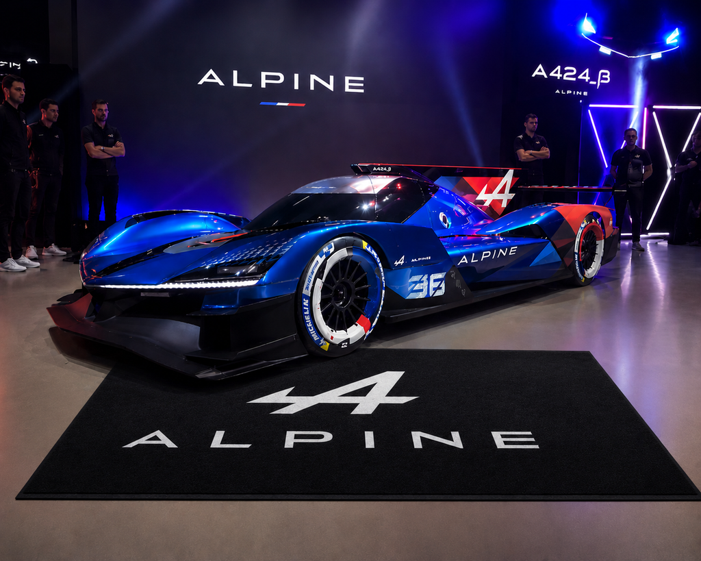Alpine Premium Luxury Logo Rug and Display Mat Garage, Home, Office, Showroom Floor Decor, 60x87 in / 150x220 cm