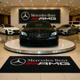 Mercedes AMG Luxury Logo Rug and Display Mat Garage, Home, Office, Showroom Floor Decor, 60x87 in / 150x220 cm