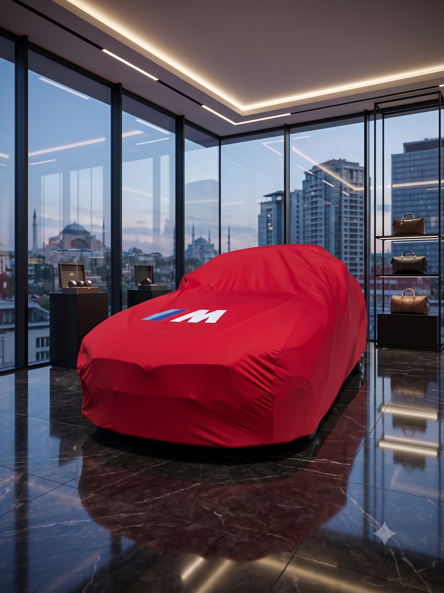 BMW premium car cover, red