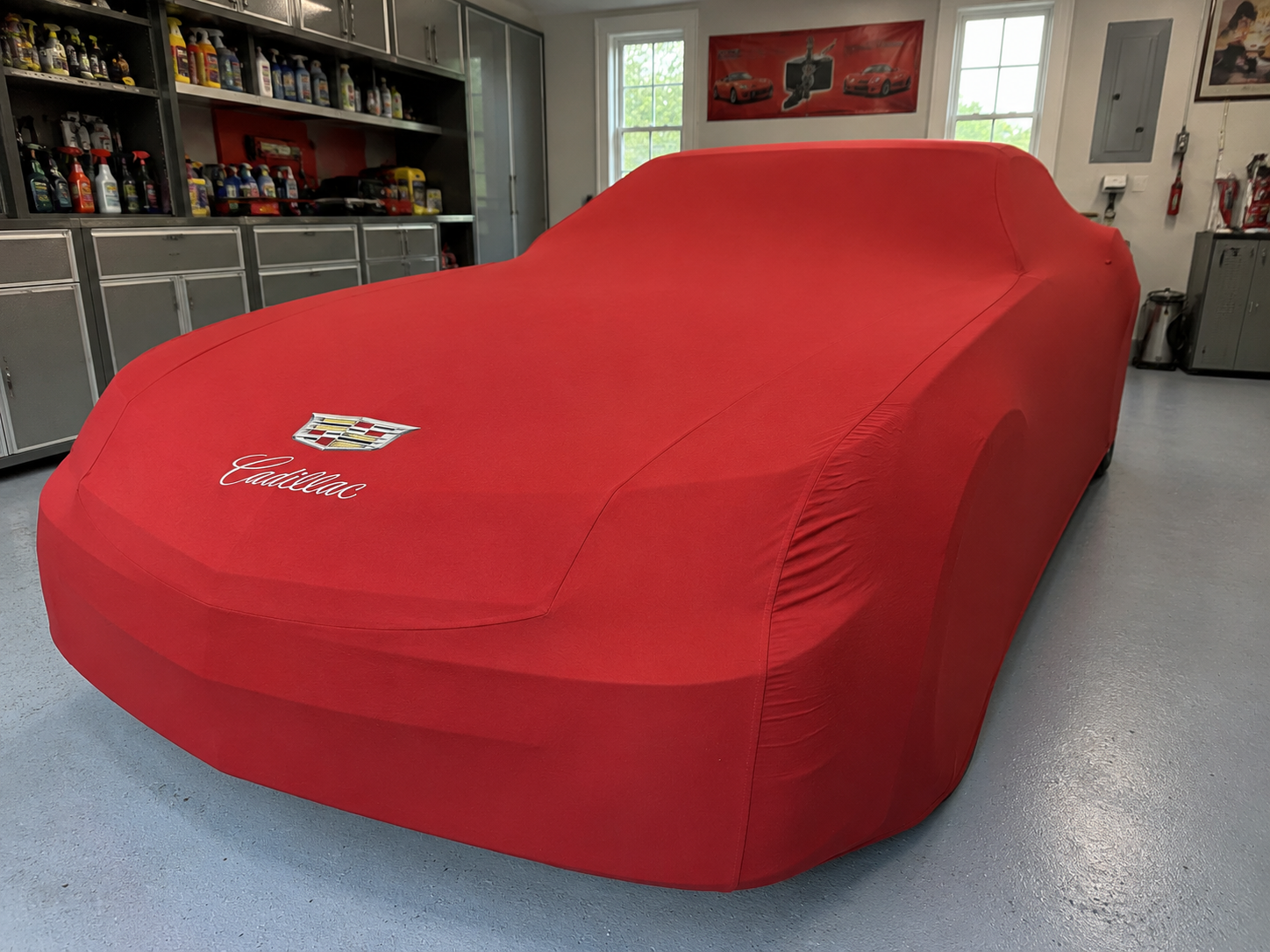 Cadillac indoor car cover - red