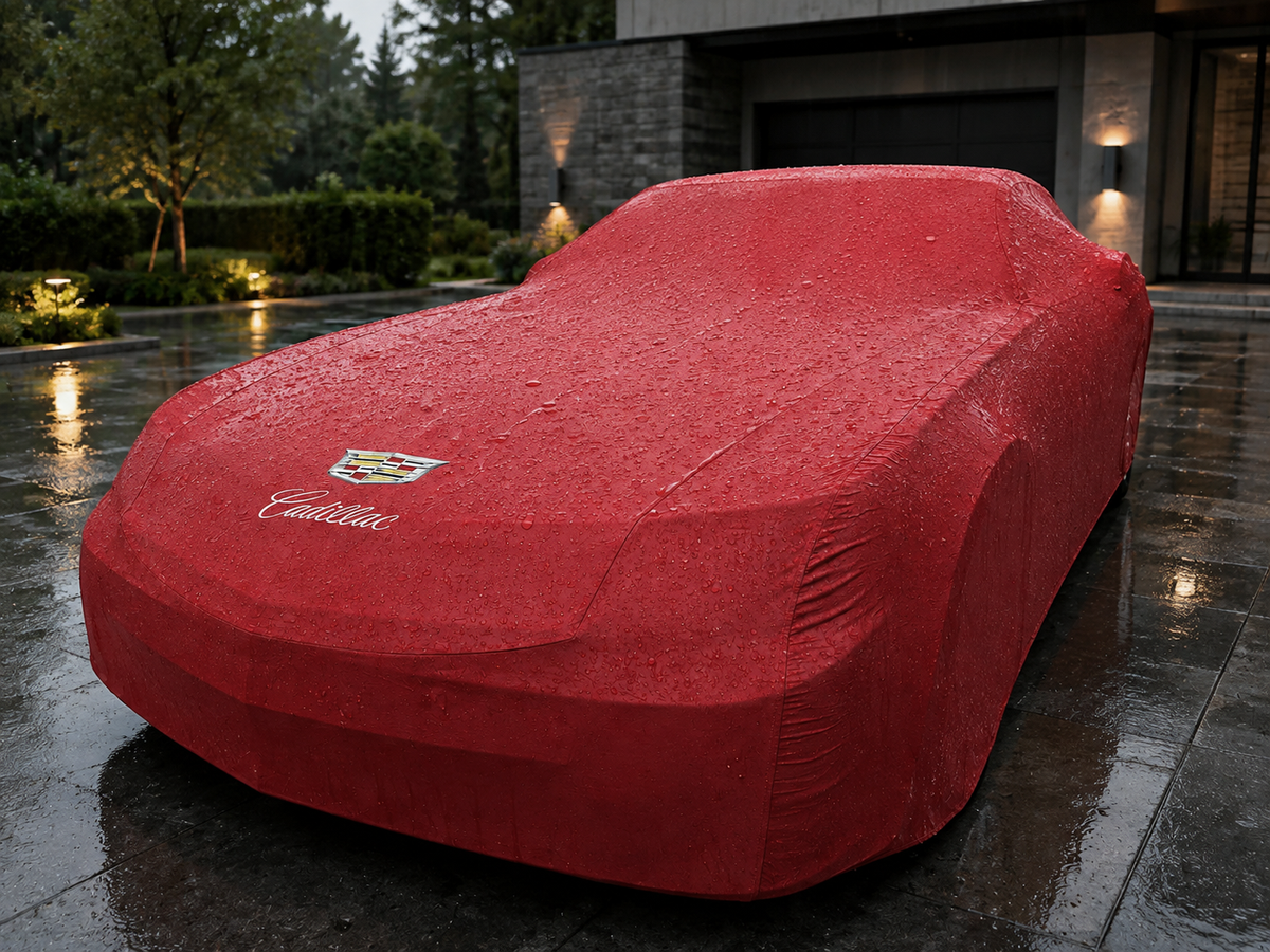 Cadillac Waterproof Outdoor Car Cover - Red