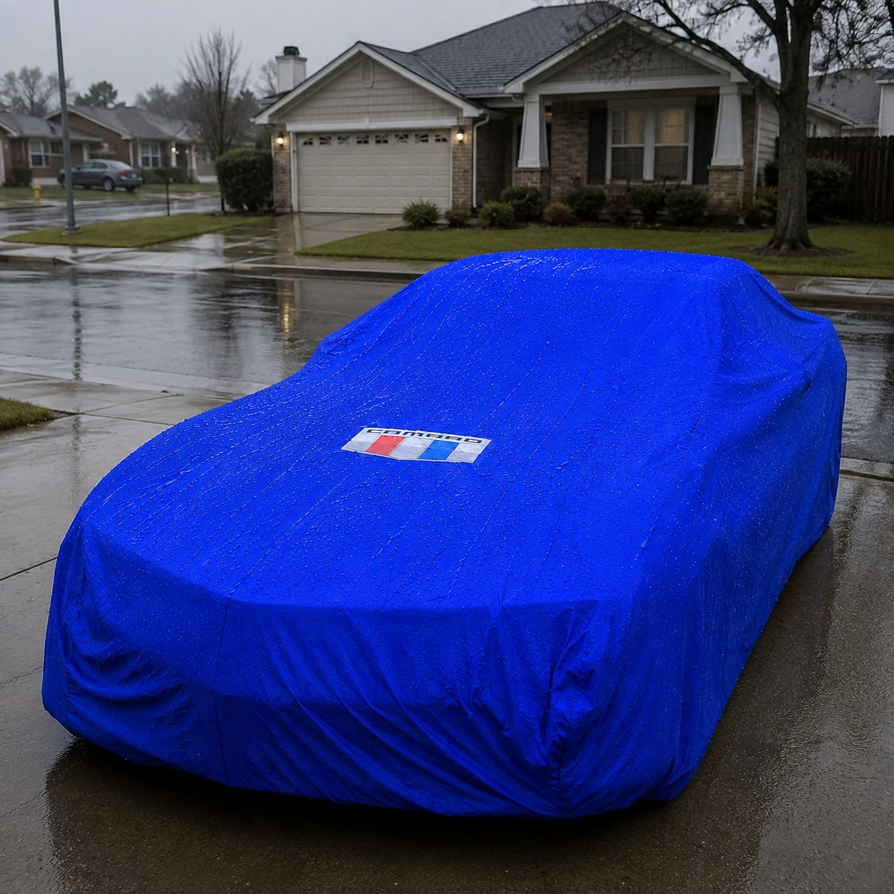 Camaro Waterproof Outdoor Car Cover - Blue