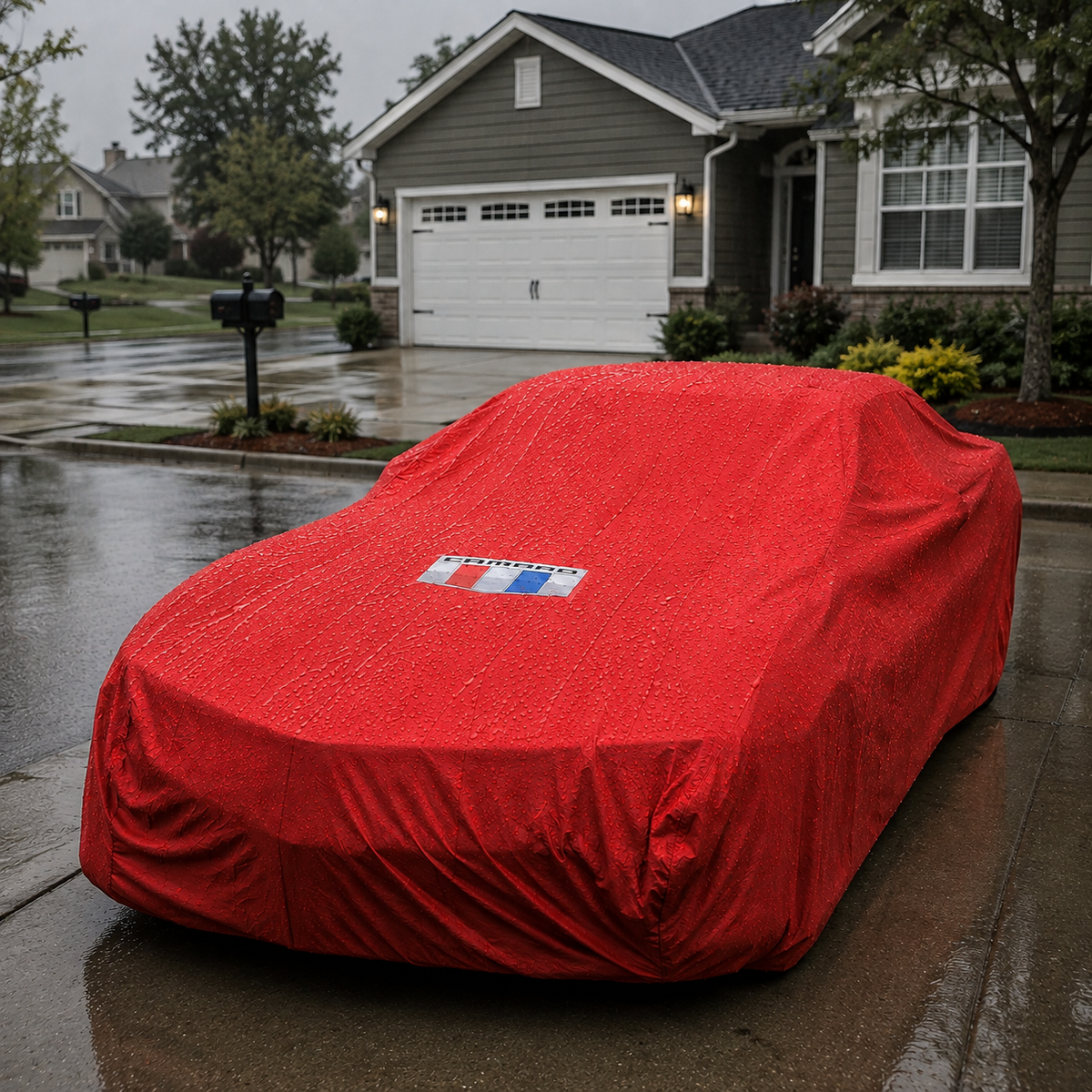 Camaro Waterproof Outdoor Car Cover - Red