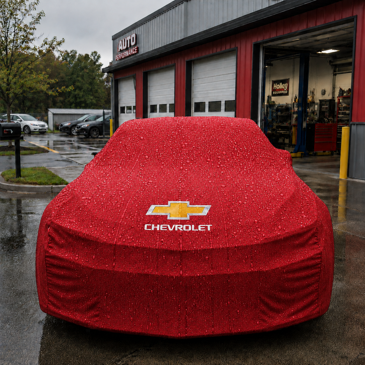 Chevrolet Waterproof Outdoor Car Cover - Red