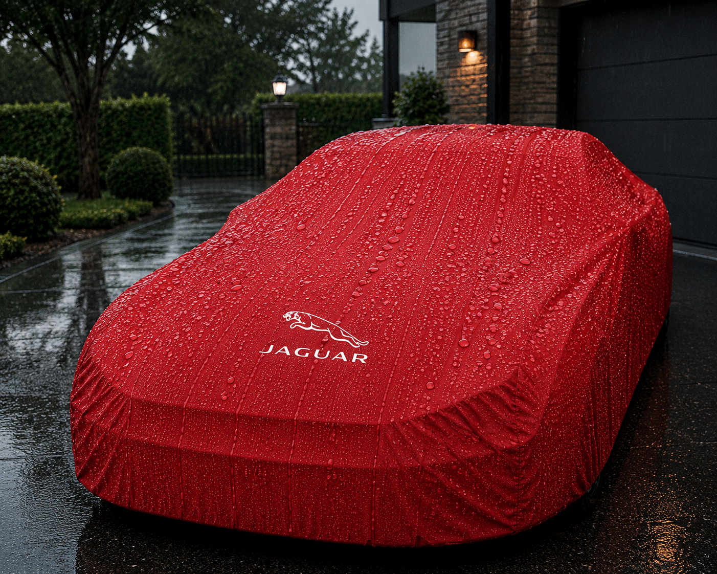 Jaguar Waterproof Outdoor Car Cover - Red