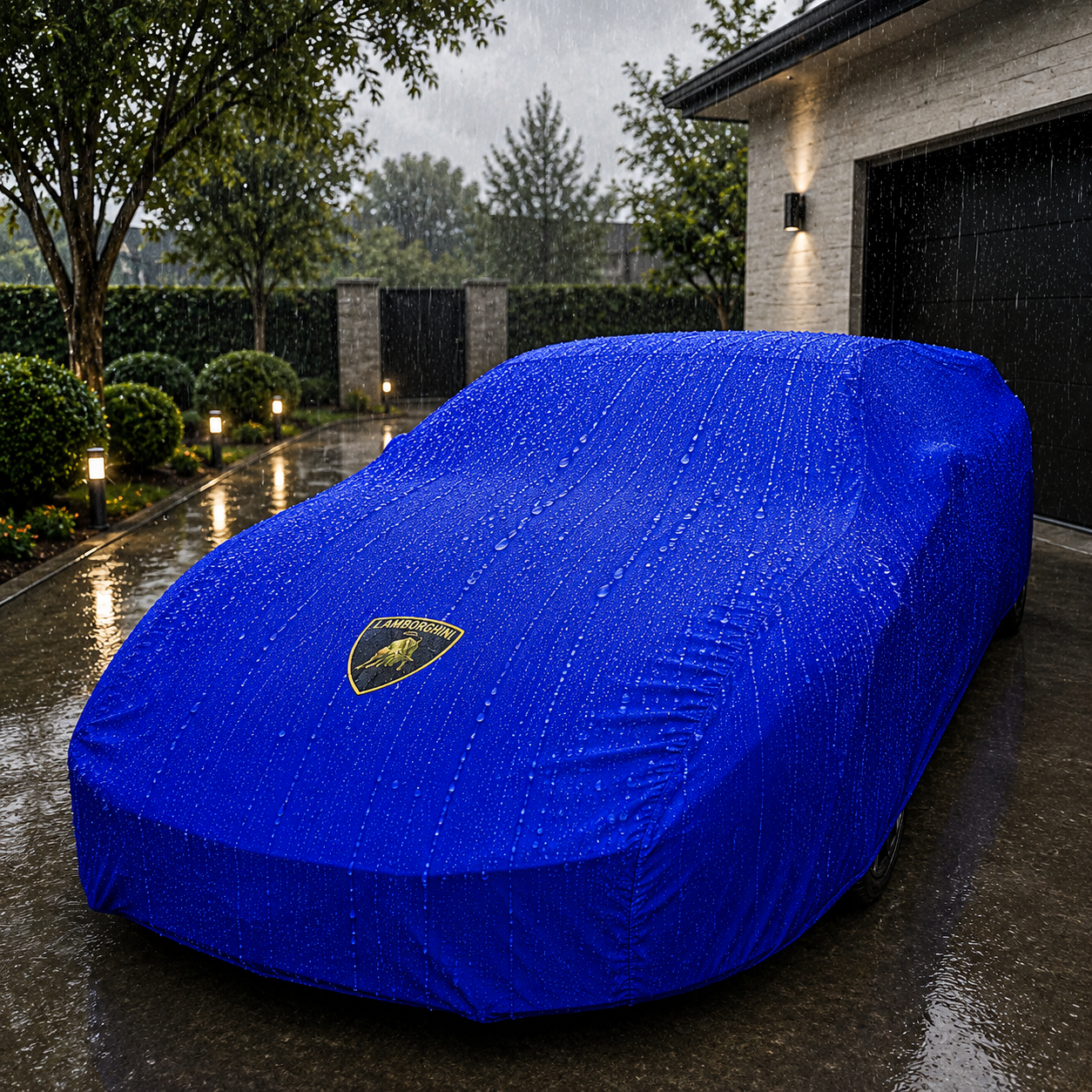 Lamborghini Waterproof Outdoor Car Cover - Blue
