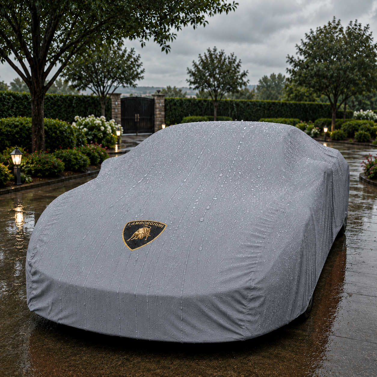 Lamborghini Waterproof Outdoor Car Cover - Gray