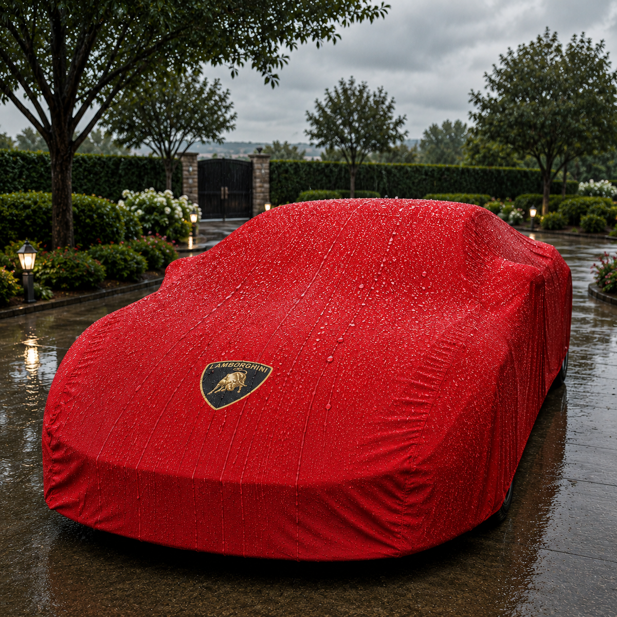 Lamborghini Waterproof Outdoor Car Cover - Red