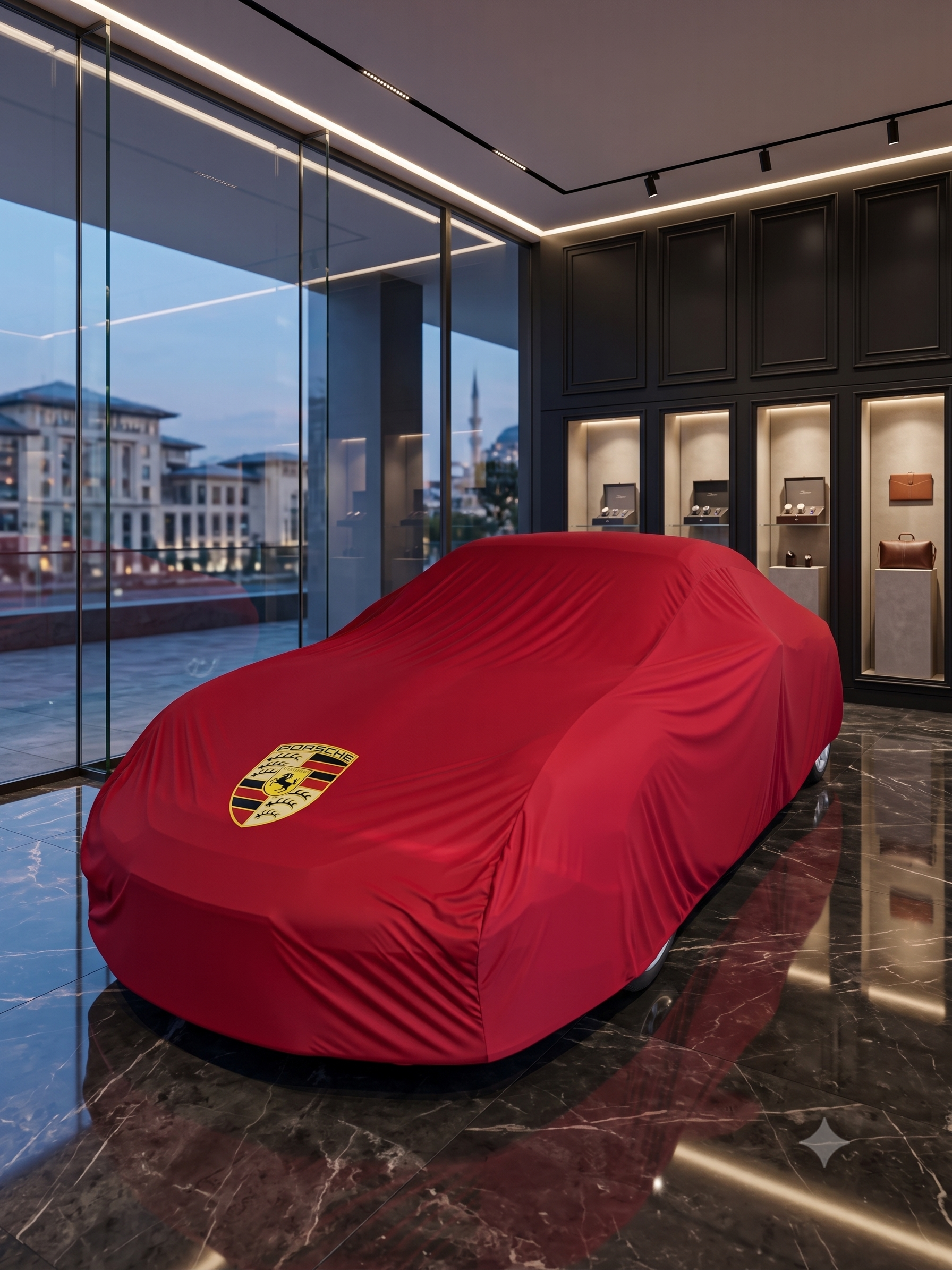 Porsche premium car cover, red