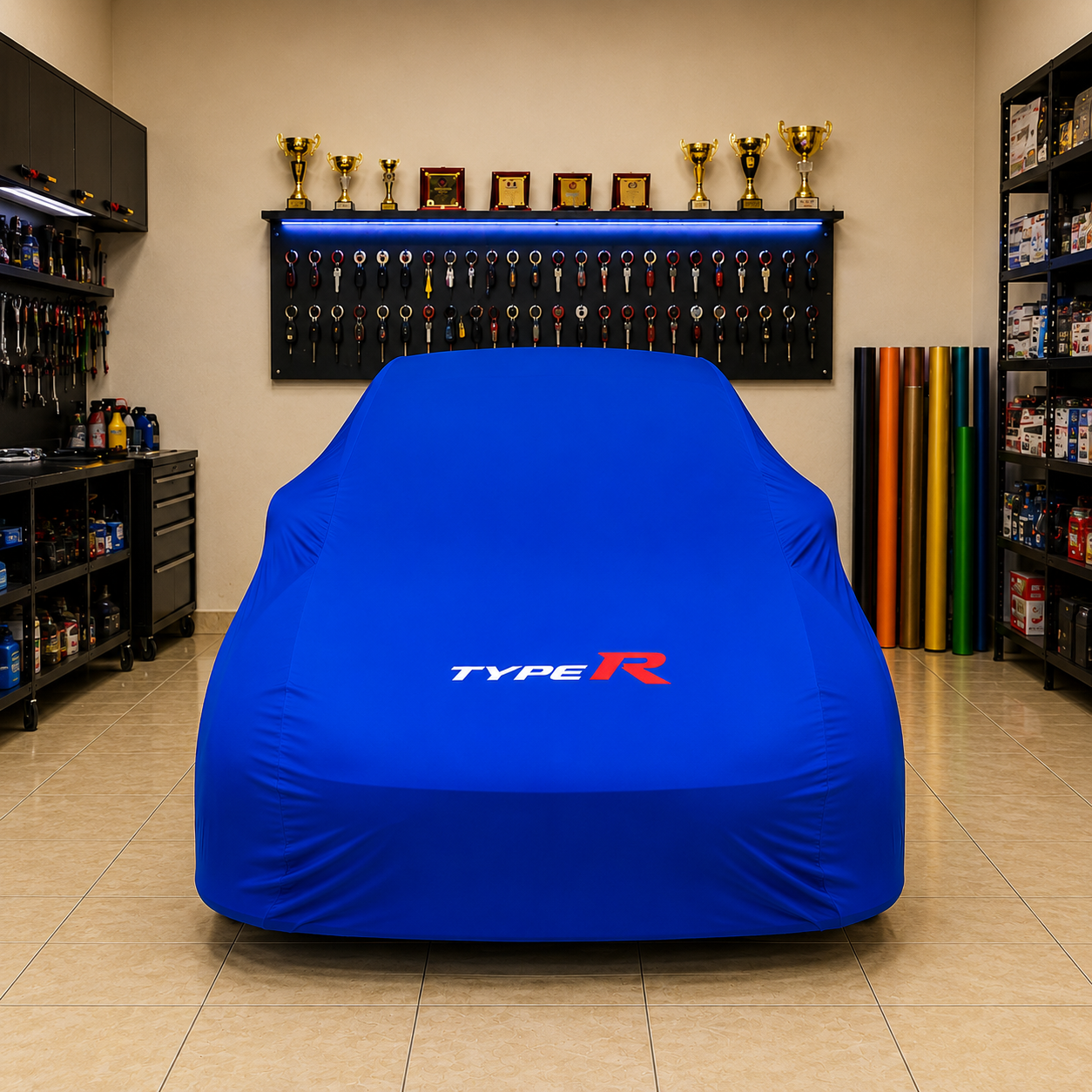 Type R car cover blue